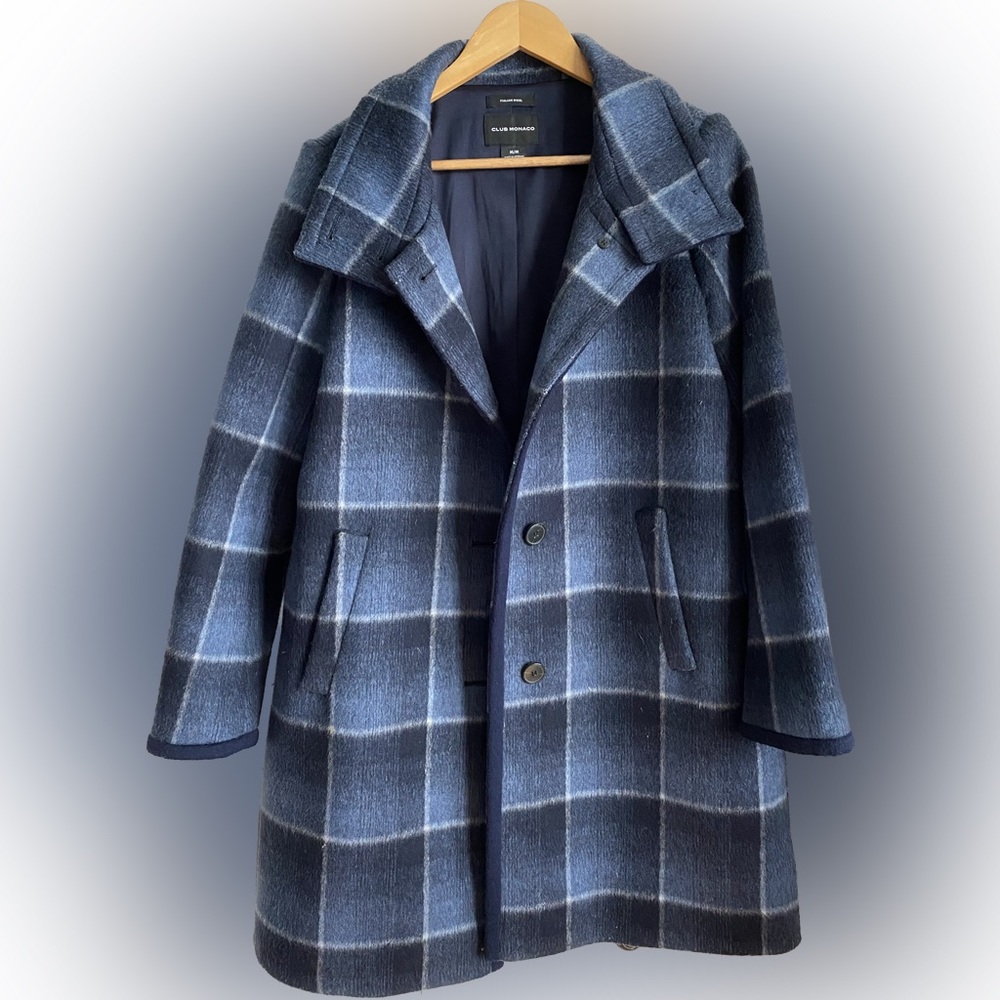 Club Monaco Plaid Wool Coat